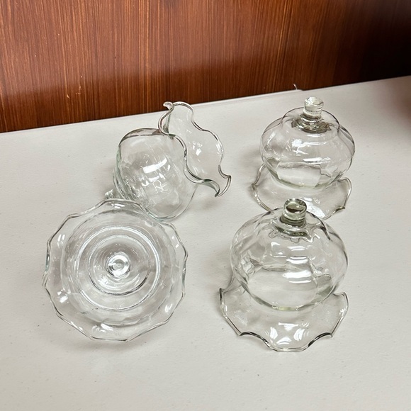 Vintage Home Interiors Fluted style Clear Glass Pegs Cups for candleholders - Picture 9 of 11